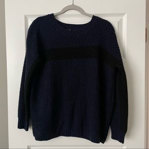 Navy and Black Striped Forever 21 Sweater